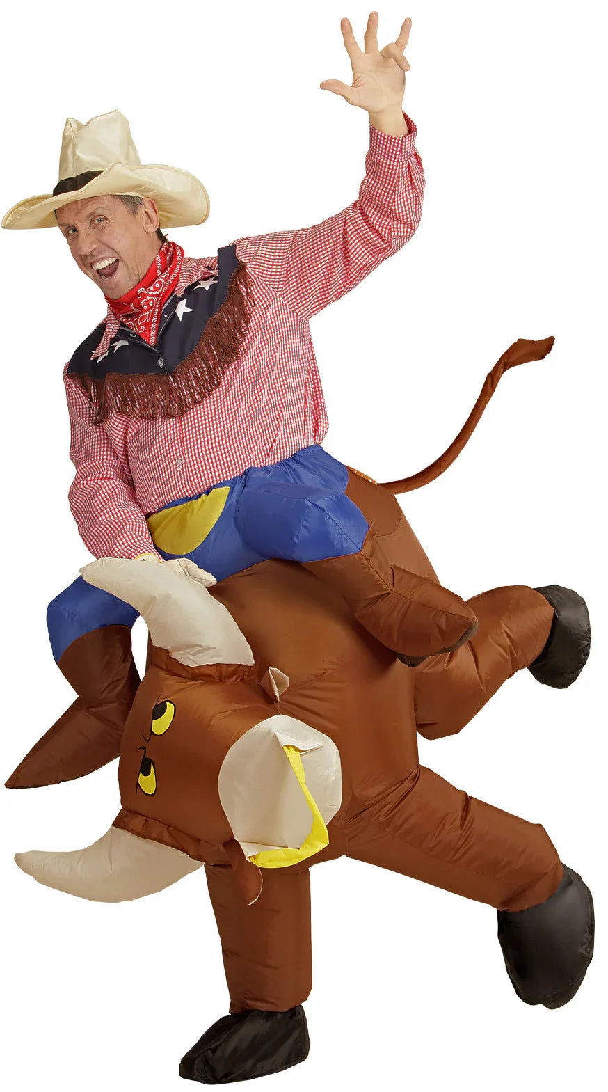 Disfraz de Toro Salvaje a Hombros Hinchable Vaquero Widmann