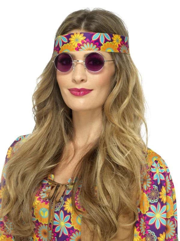 Gafas Redondas de Hippie Moradas Complementos Hippies Smiffys