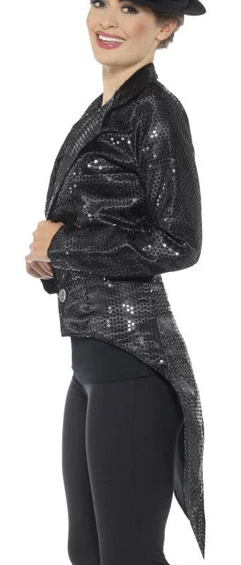 Chaqueta Negra de Lentejuelas para Mujer Chaquetas, Chalecos y Camisas Smiffys