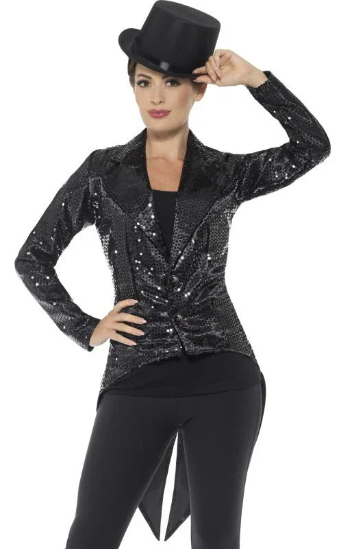 Chaqueta Negra de Lentejuelas para Mujer Chaquetas, Chalecos y Camisas Smiffys