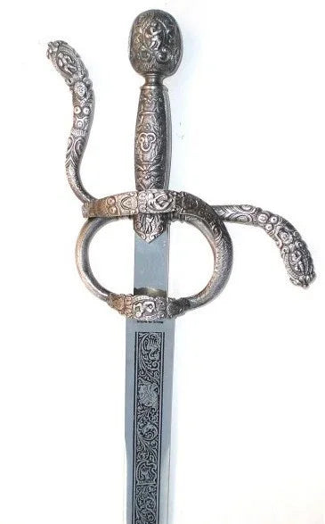 Espada Felipe II Metálica Plateada Envejecida Espadas Medieval Factory