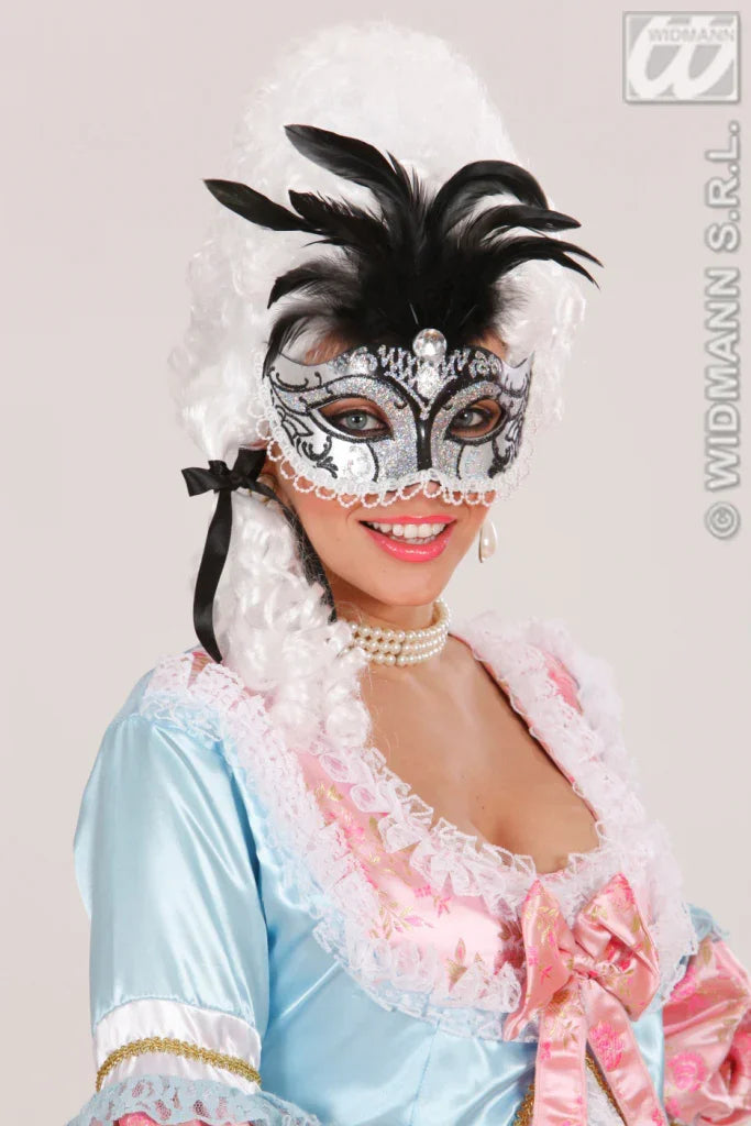 Mascara decorada y con pluma COMPLEMENTOS Widmann