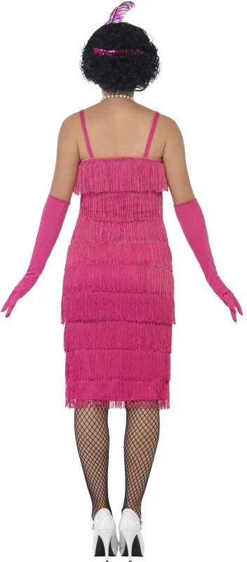 Disfraz de Charlestón Rosa Largo para Mujer Años 20 Charleston y Gangster Smiffys