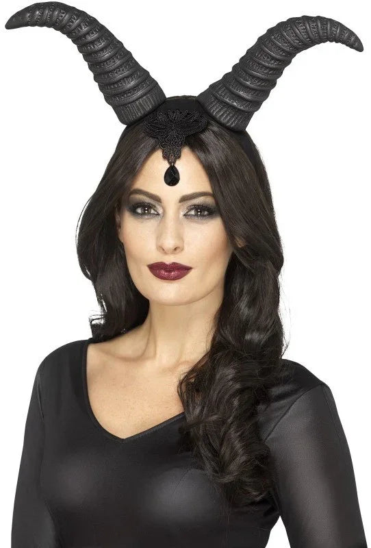 Cuernos de Maléfica Largos Accesorios Halloween Smiffys
