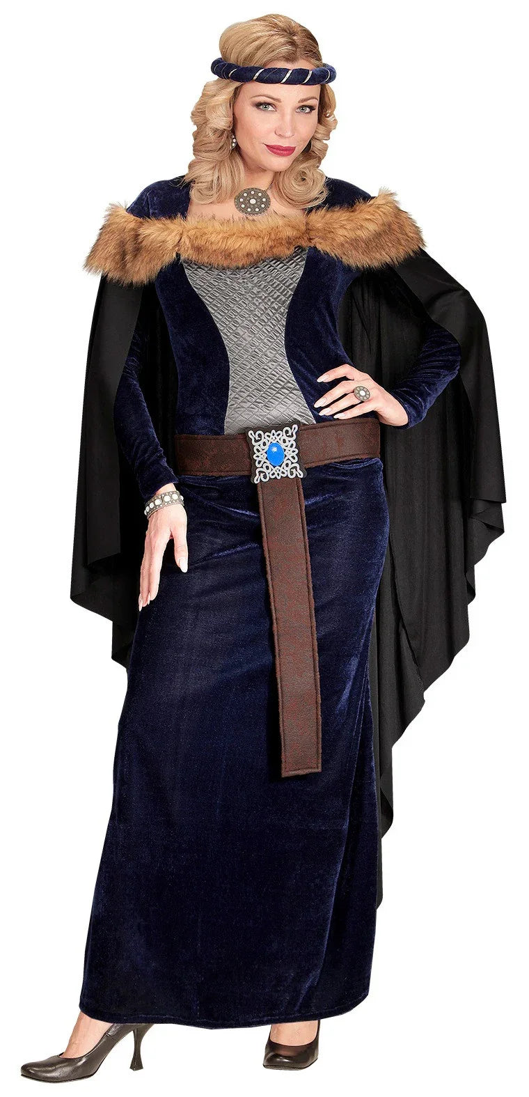 Disfraz de Princesa Medieval Azul Oscuro para Mujer Medieval Widmann