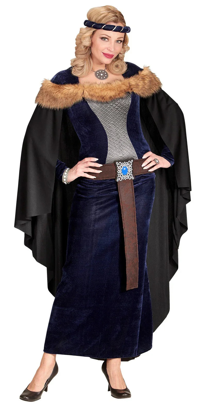 Disfraz de Princesa Medieval Azul Oscuro para Mujer Medieval Widmann