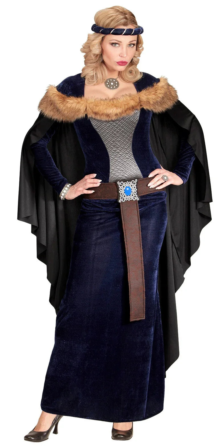 Disfraz de Princesa Medieval Azul Oscuro para Mujer Medieval Widmann