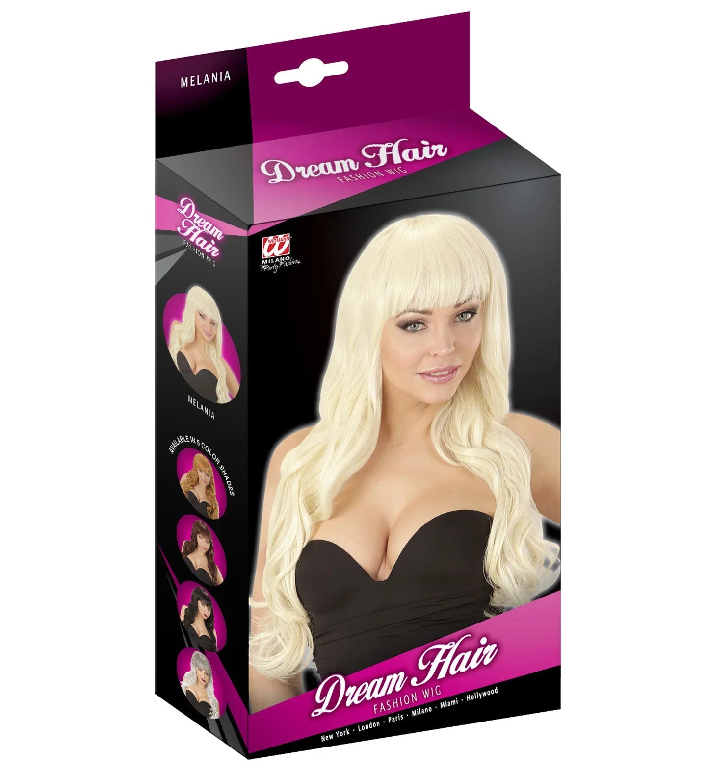 Peluca Rubia Ondulada con Flequillo Premium Pelucas Premium Widmann