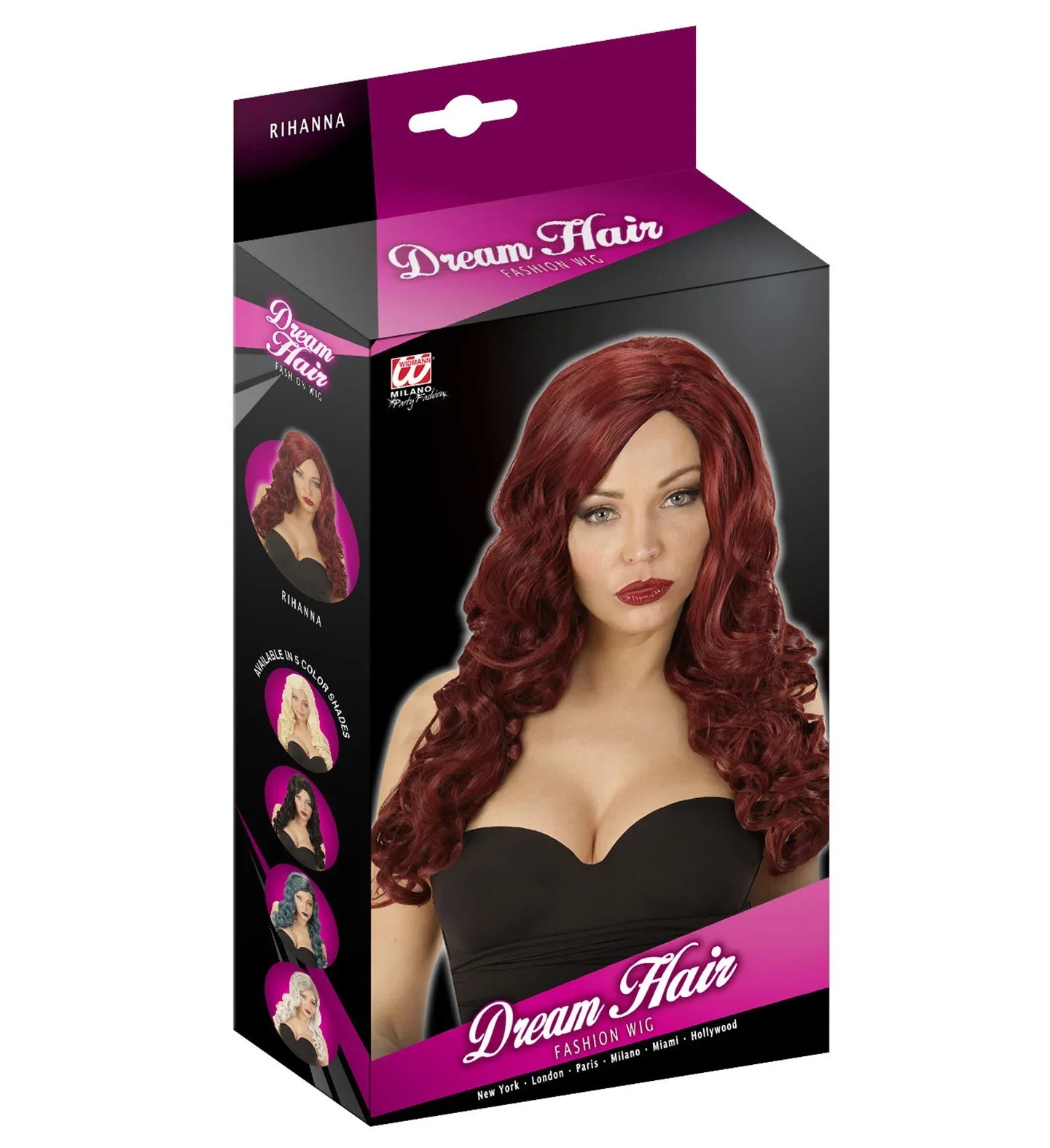 Peluca Caoba Larga con Ondas Premium Pelucas Premium Widmann