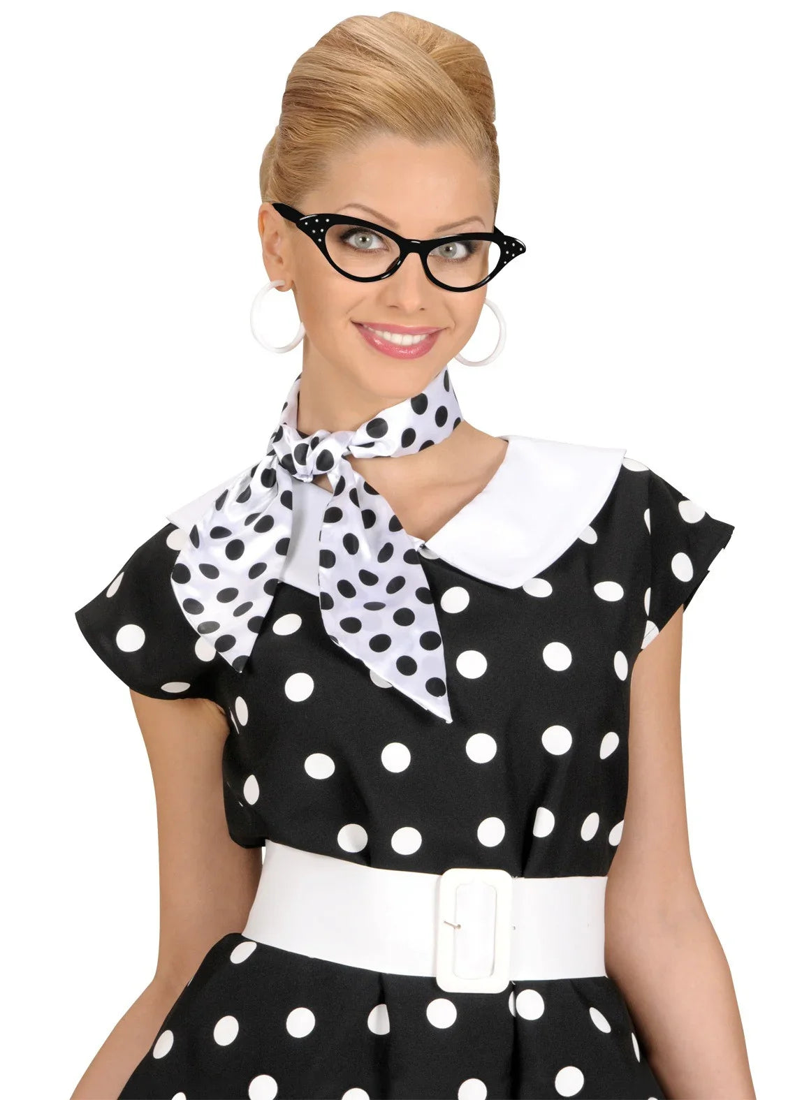 Gafas Negras Años 50 con Brillantes Complementos Grease Años 40 - 50 Widmann