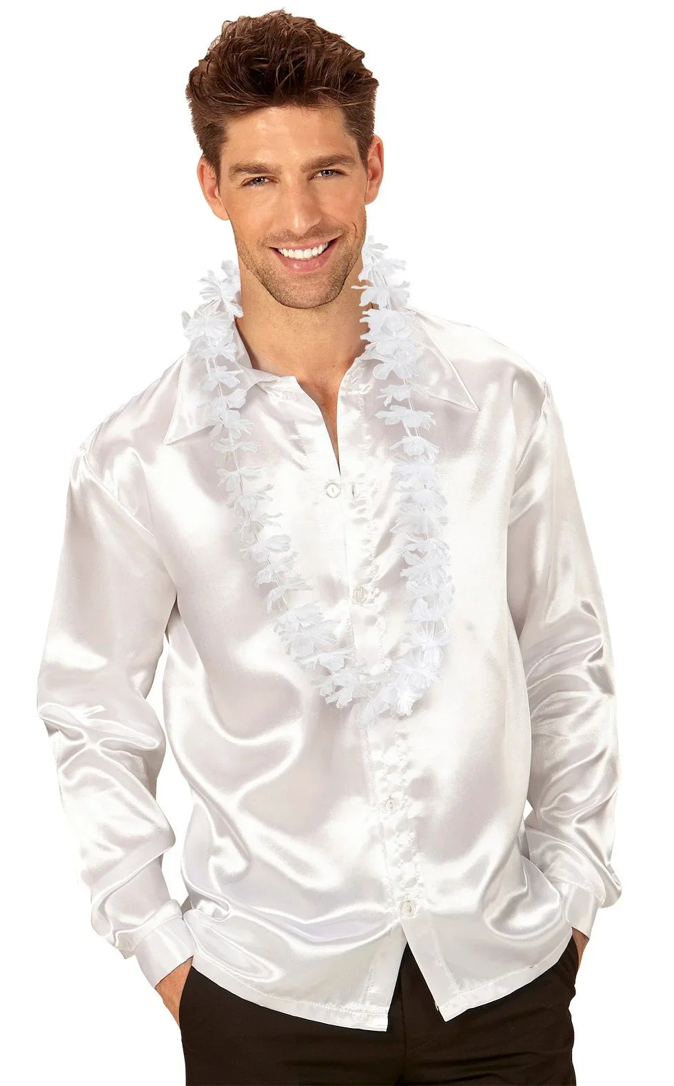 Collar Hawaiano de Flores Blancas Complementos Hawaianos Guirca