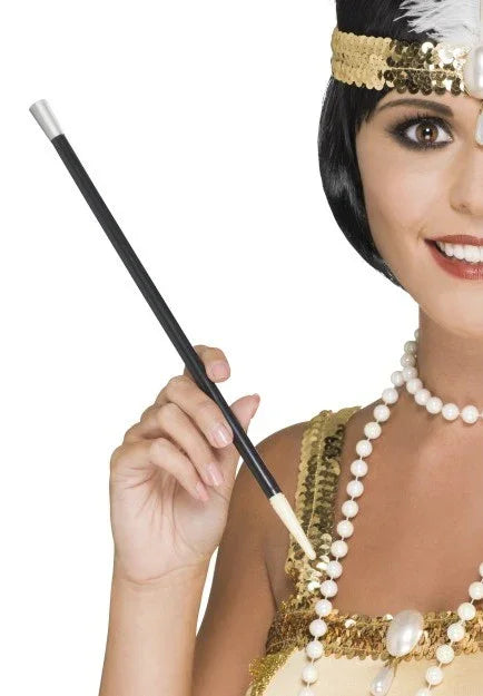 Pipa Negra para Cigarrillo Complementos Charlestón y Gangster Smiffys