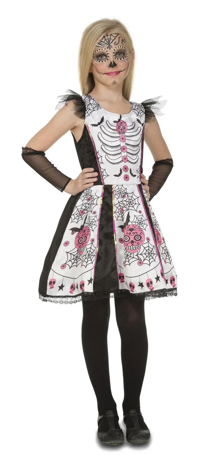 Disfraz de Catrina Blanca para Niña Catrina Viving