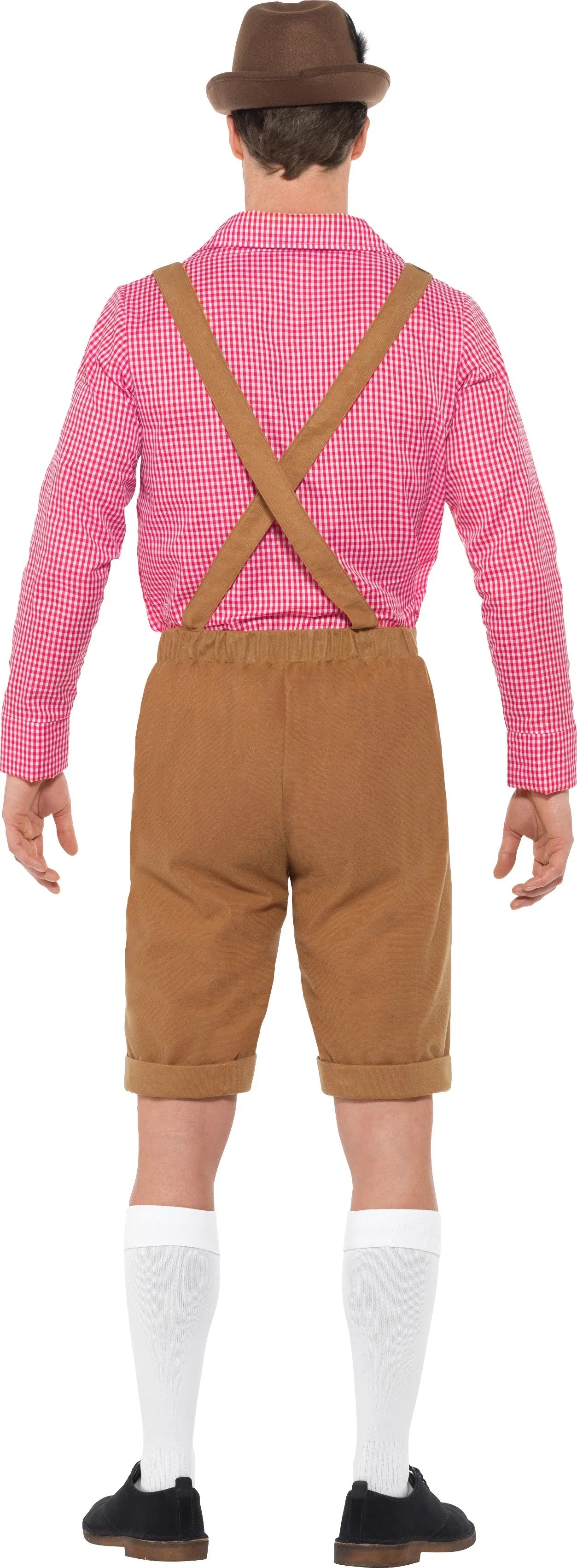 Disfraz de Alemán con Camisa Roja para Hombre Tiroleses Oktoberfest Smiffys