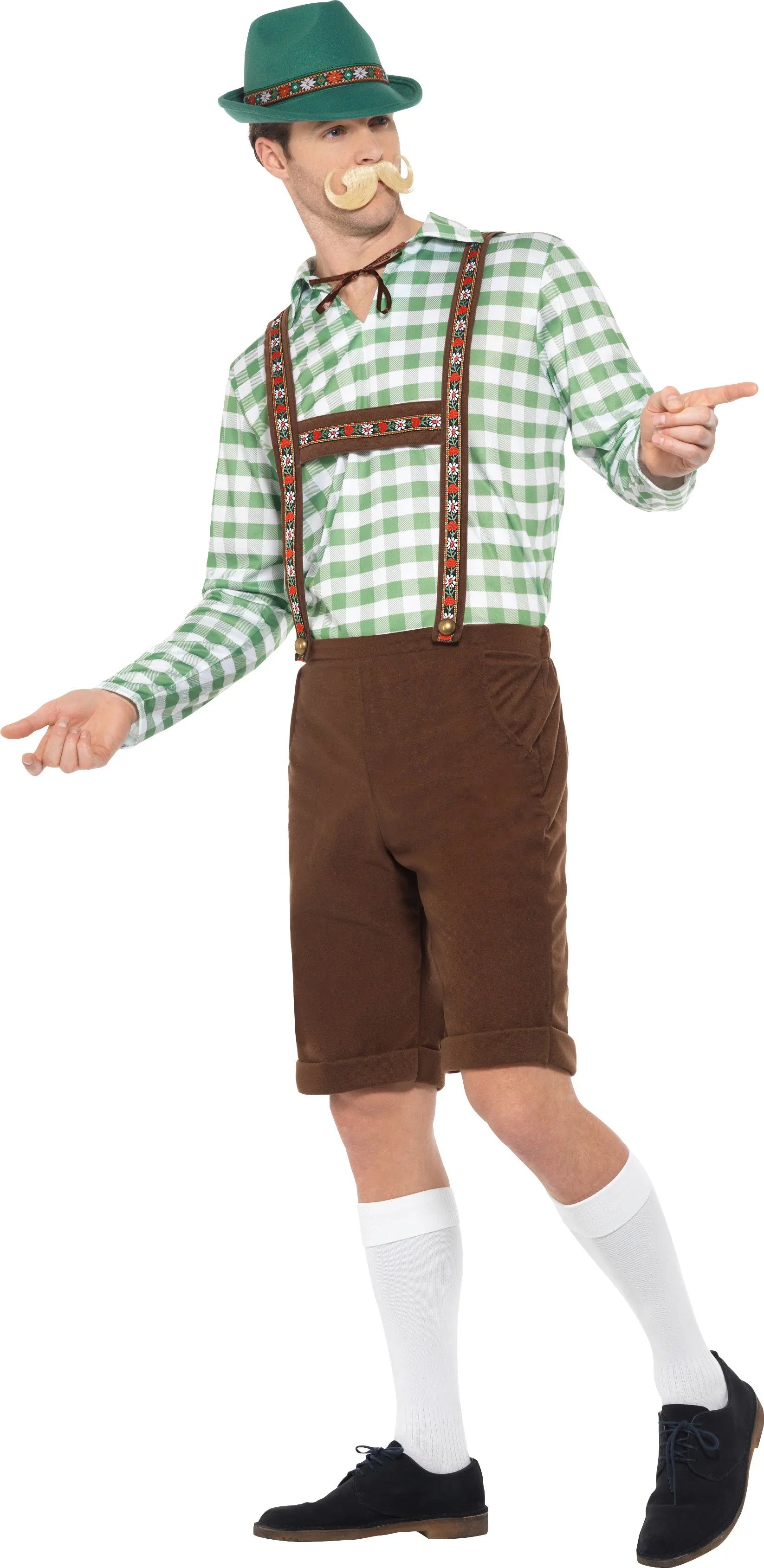 Disfraz de Alemán Camisa Verde para Hombre Tiroleses Oktoberfest Smiffys