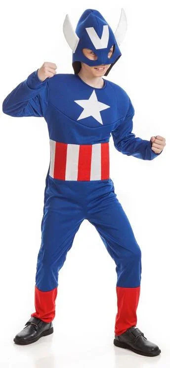 Disfraz de Capitán Estrella Económico para Niño Capitán América El Rey del Carnaval