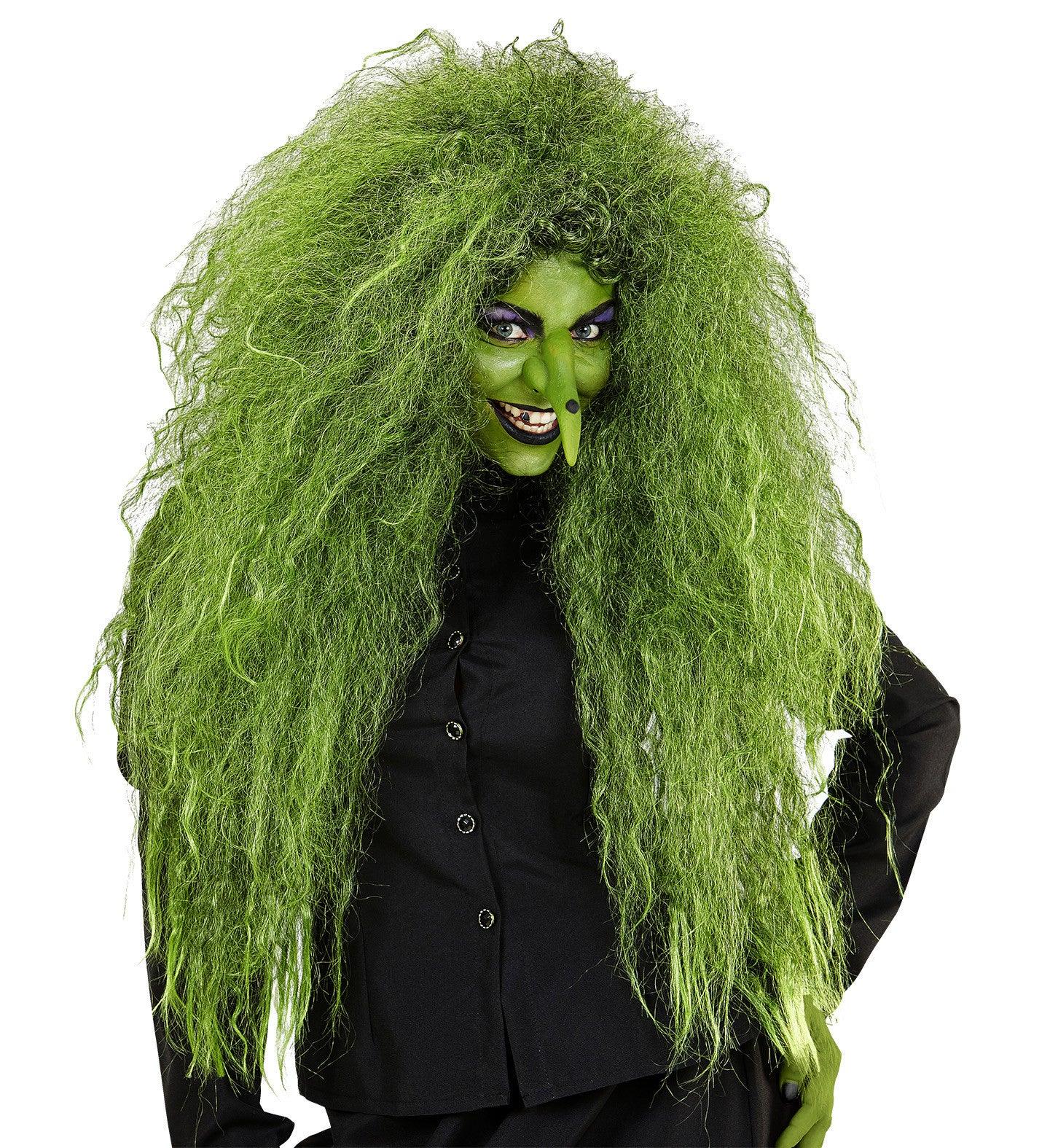 Peluca de Bruja Verde Afro Larga Brujas Widmann