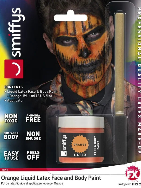 Maquillaje de Látex Líquido Naranja Maquillaje Halloween Smiffys