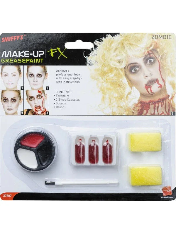 Kit de Maquillaje Zombi con Cápsulas de Sangre Kits de Maquillaje Smiffys