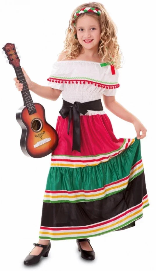 Disfraz de Mexicana Tradicional para Niña Mexicanos EuroCarnavales