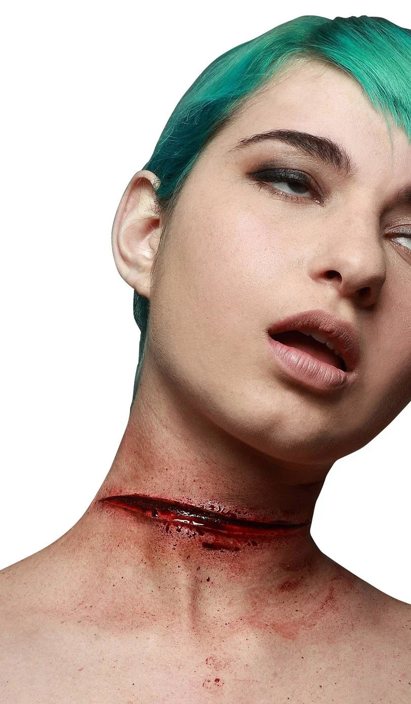Cicatriz de Corte en el Cuello de Látex Prótesis y Heridas Viving