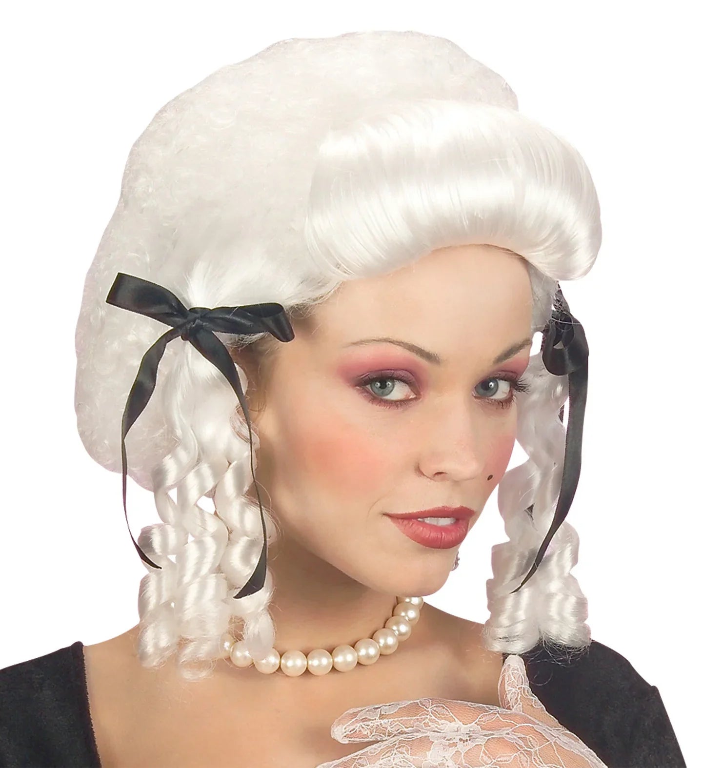 Peluca Blanca de Época con Tirabuzones COMPLEMENTOS Widmann