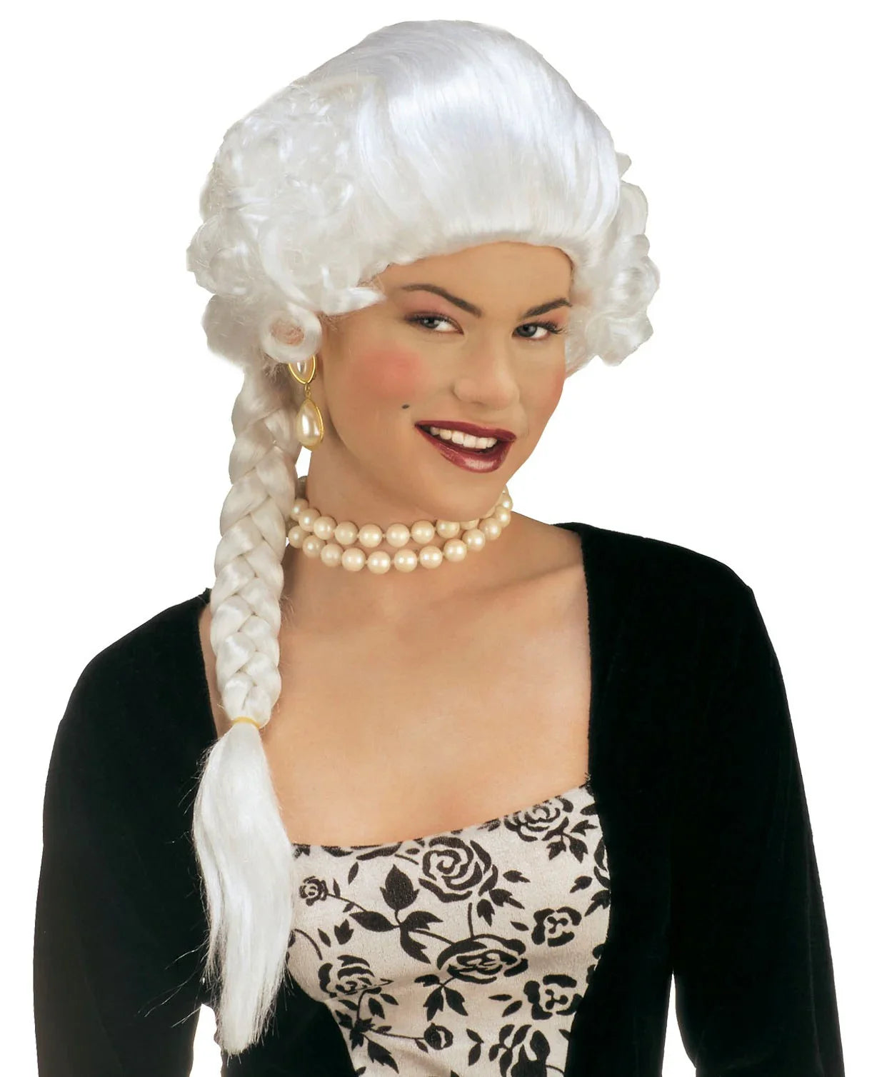 Peluca Blanca Época con Trenza Pelucas Widmann