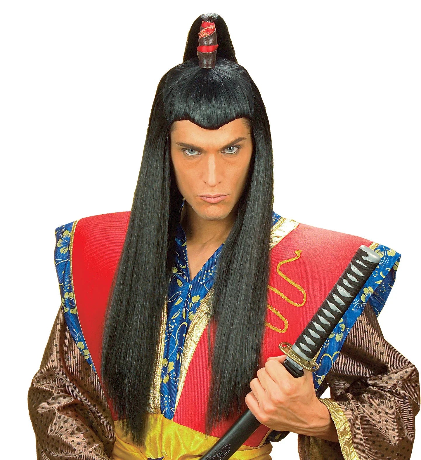 Peluca Morena de Samurái con Melena y Coleta COMPLEMENTOS Widmann