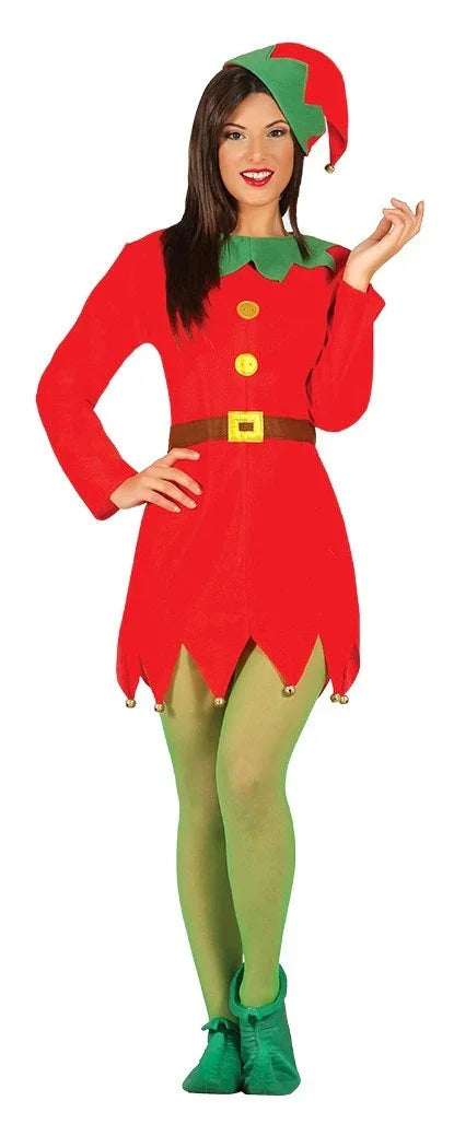 Disfraz de Elfa Navideña para Mujer Elfos Navideños Guirca
