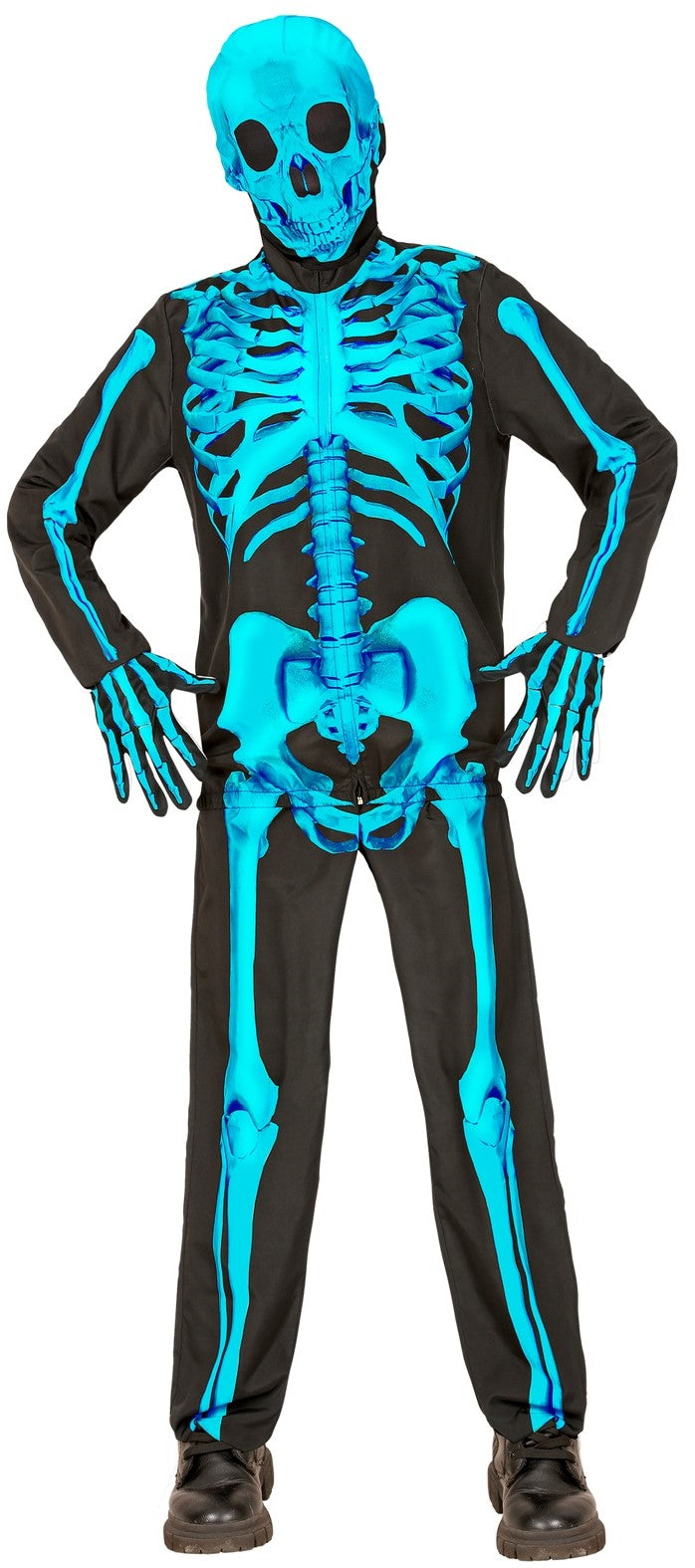 Disfraz de Esqueleto Azul Neón para Niño Esqueletos Widmann