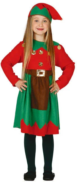 Disfraz de Elfa Navideña para Niña Elfos Navideños Guirca