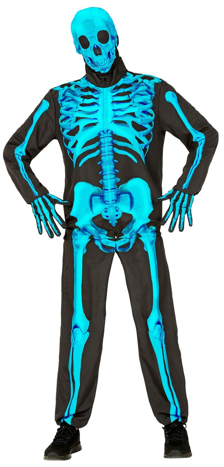 Disfraz de Esqueleto Azul Neón para Hombre Esqueletos Widmann