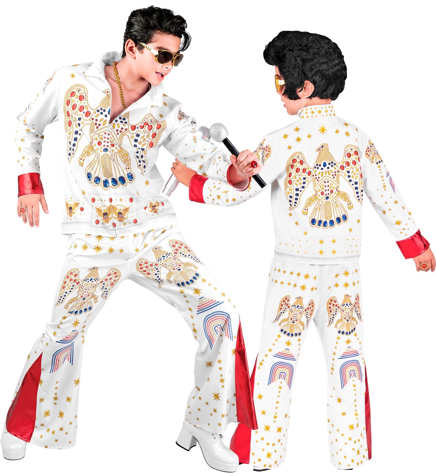 Disfraz de Elvis Presley Blanco para Niño Elvis Widmann