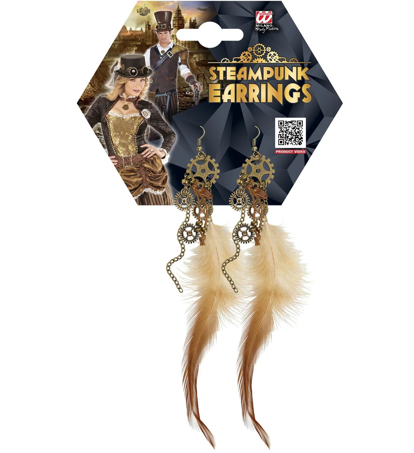 Pendientes Steampunk con Plumas Steampunk Widmann