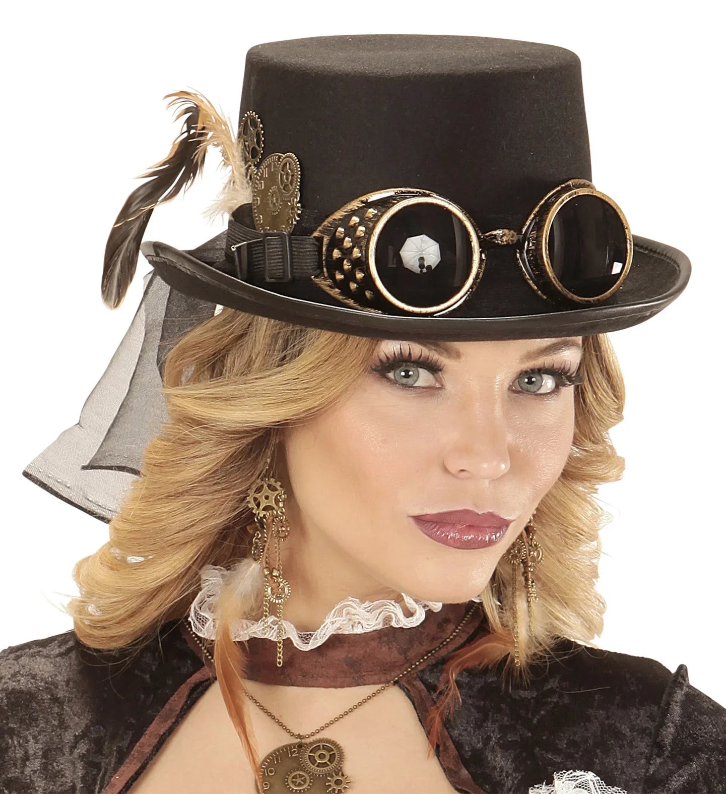Pendientes Steampunk con Plumas Steampunk Widmann