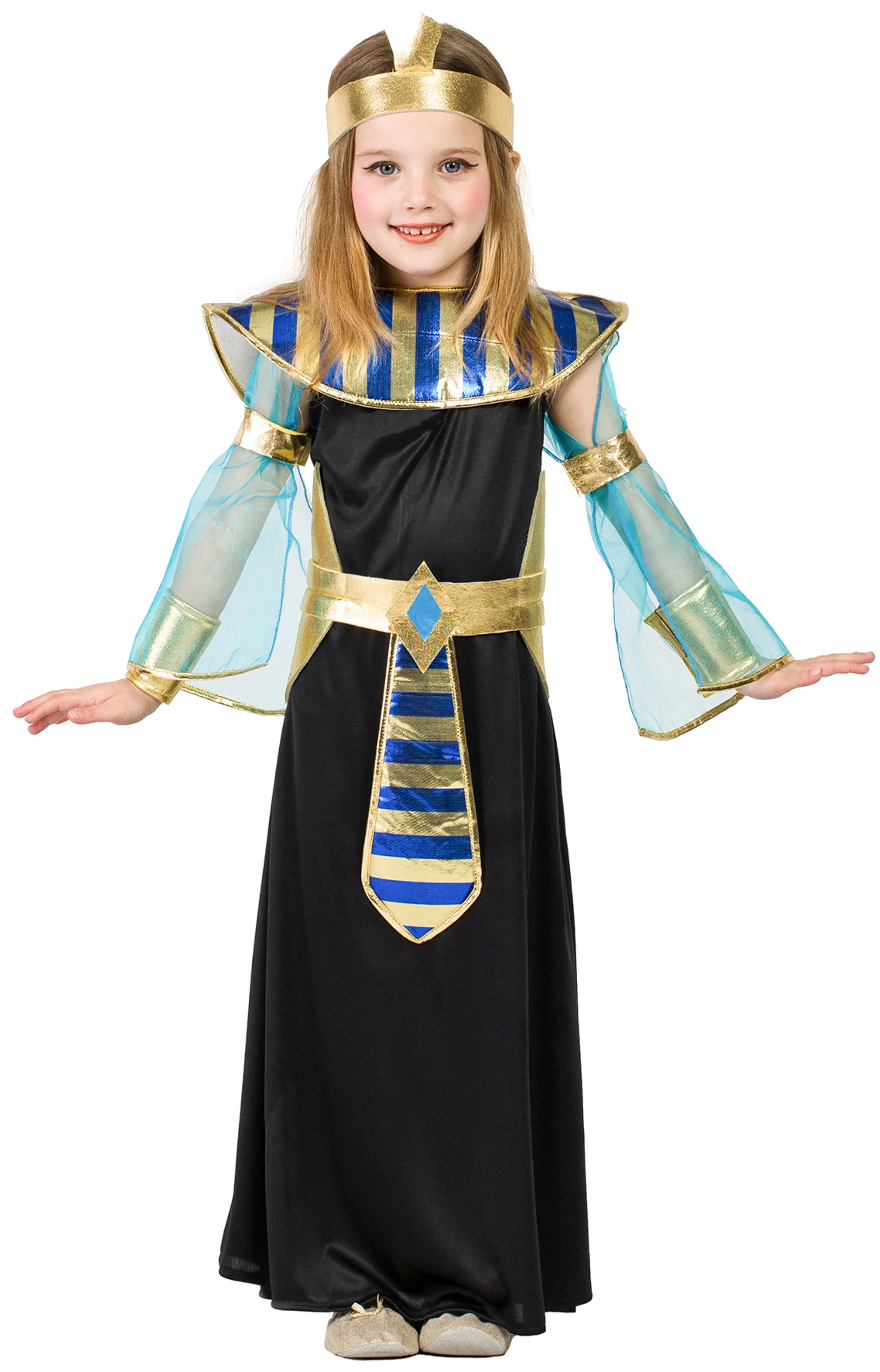 Disfraz de Egipcia Negro para Niña Egipcio Kimokawaii