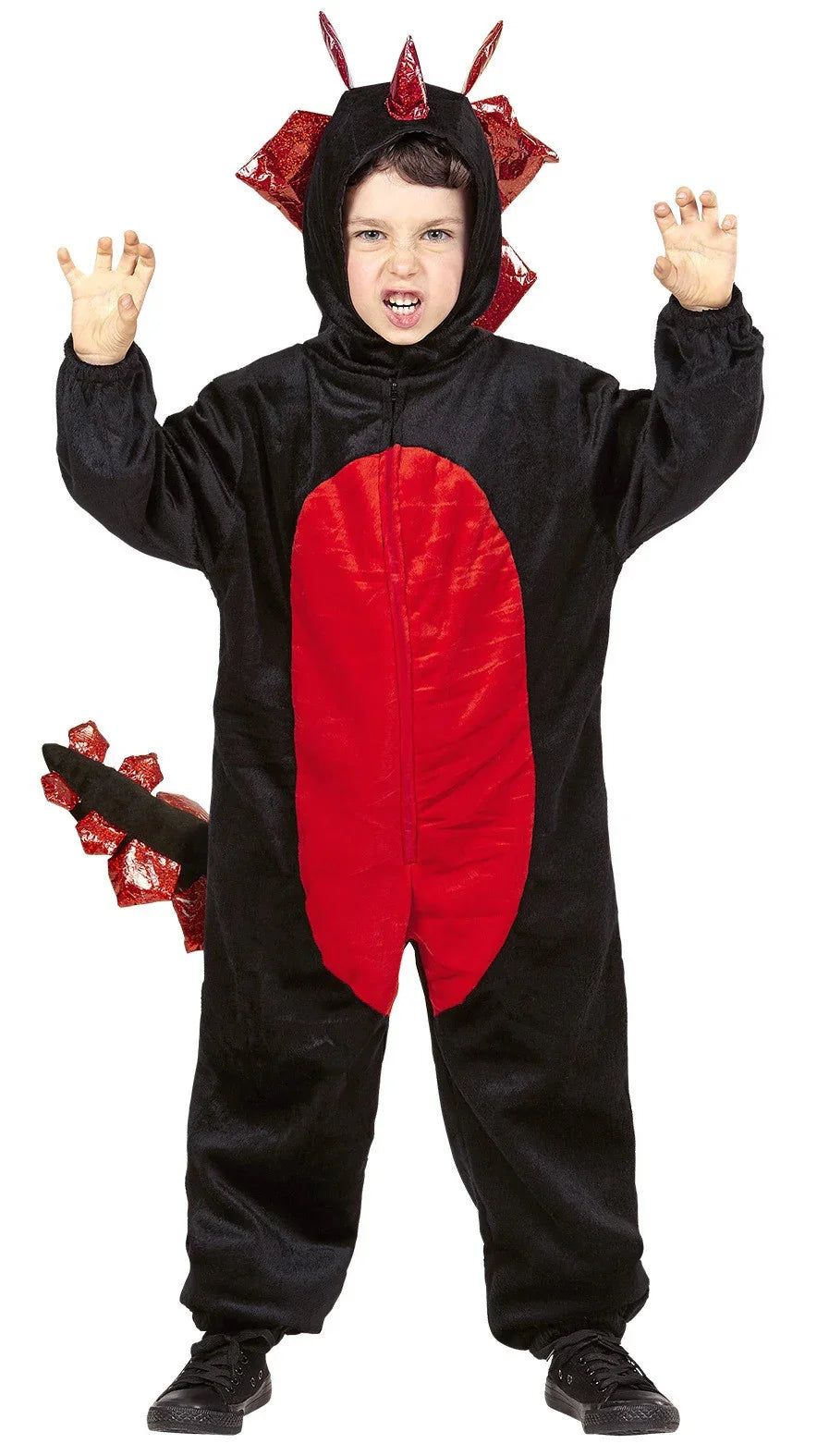 Disfraz de Dinosaurio Negro y Rojo para Niño Dragón y Dinosaurio Widmann