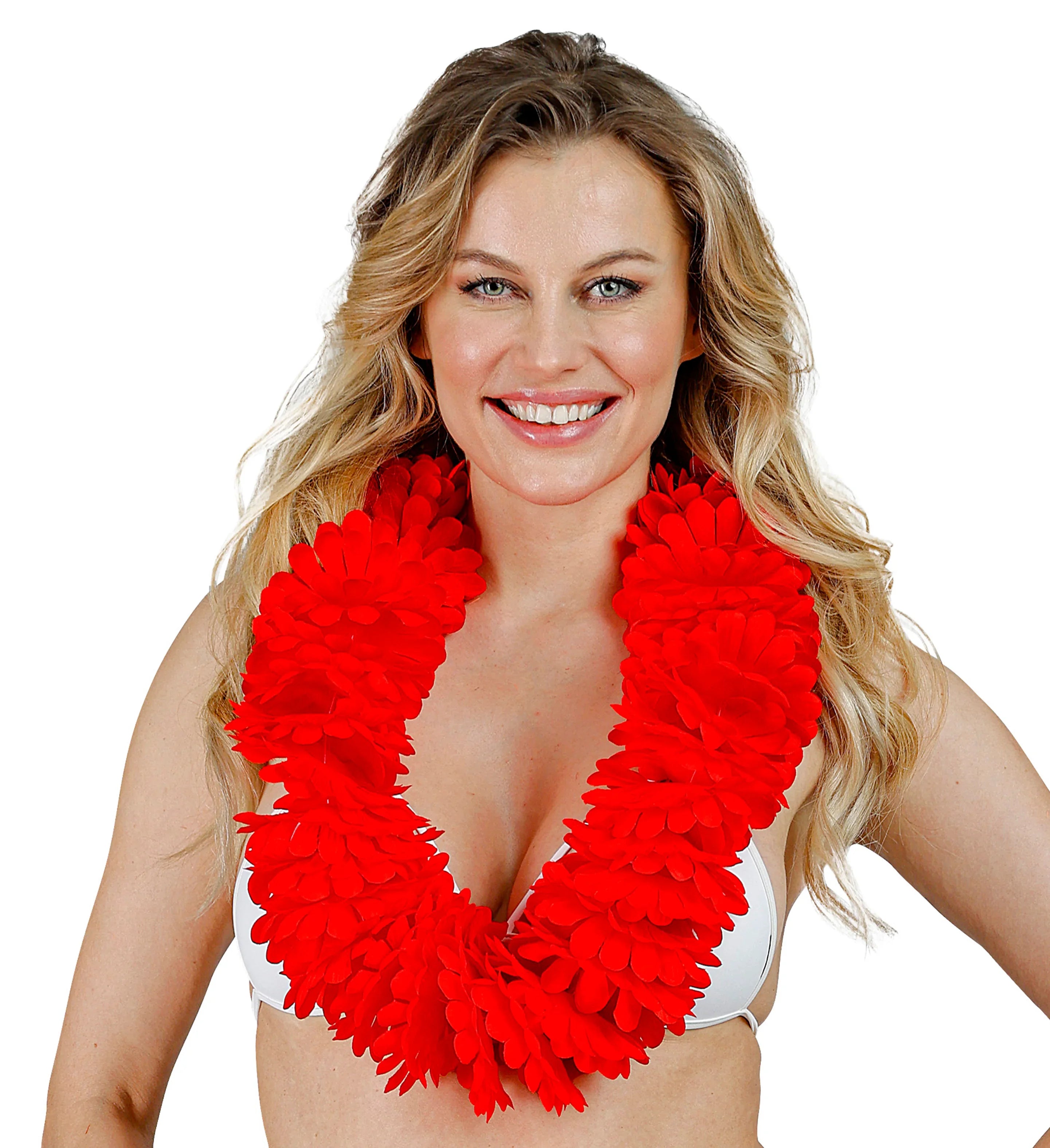 Collar Hawaiano de Flores Tropicales Rojas Collares Hawaianos Widmann