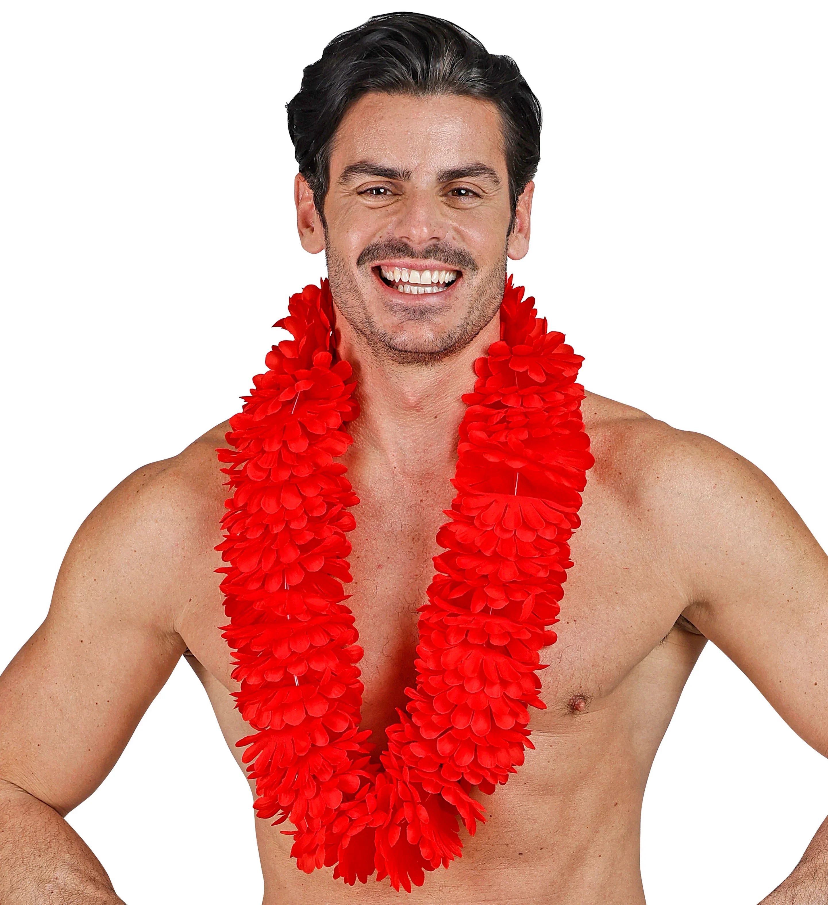 Collar Hawaiano de Flores Tropicales Rojas Collares Hawaianos Widmann