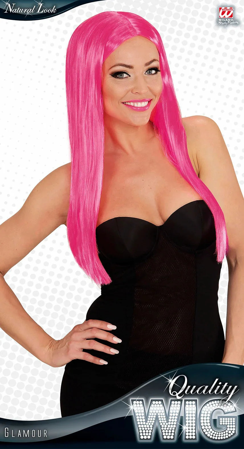 Peluca Rosa Fucsia Larga Lisa sin Flequillo Pelucas Rosas Widmann
