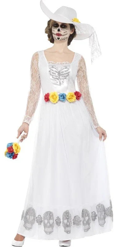 Disfraz de Novia Catrina Blanca para Mujer Catrina Smiffys