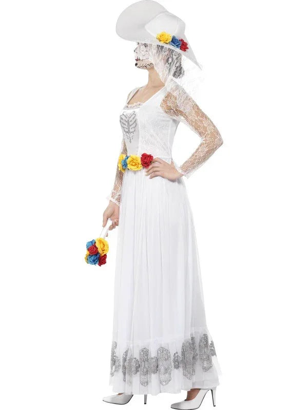 Disfraz de Novia Catrina Blanca para Mujer Catrina Smiffys