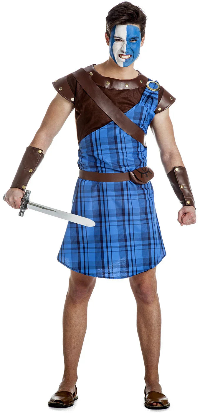 Disfraz de Guerrero Escocés Azul para Hombre Escoceses Kimokawaii