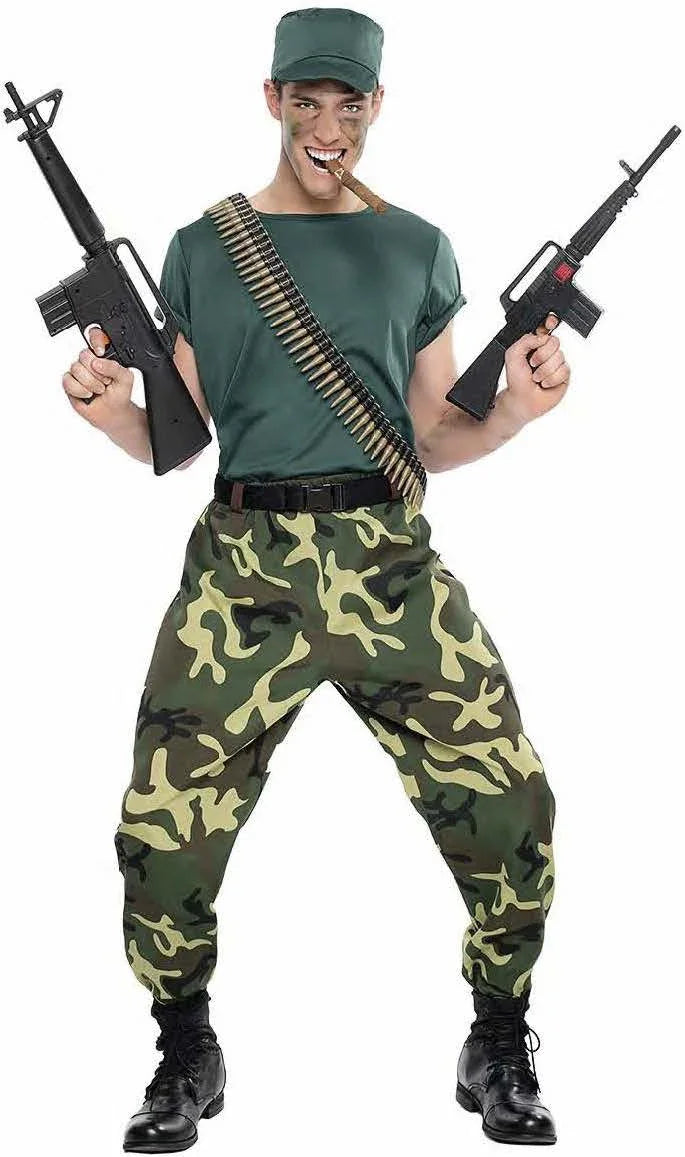 Disfraz de Militar de Camuflaje para Hombre Camuflaje Kimokawaii