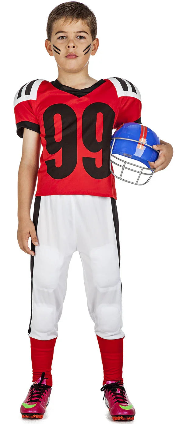 Disfraz de Jugador de Rugby Rojo Infantil Jugadores de Rugby Kimokawaii