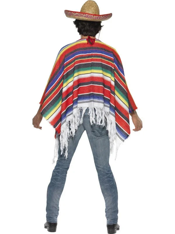 Poncho Mexicano Multicolor para Adulto Mexicanos Smiffys