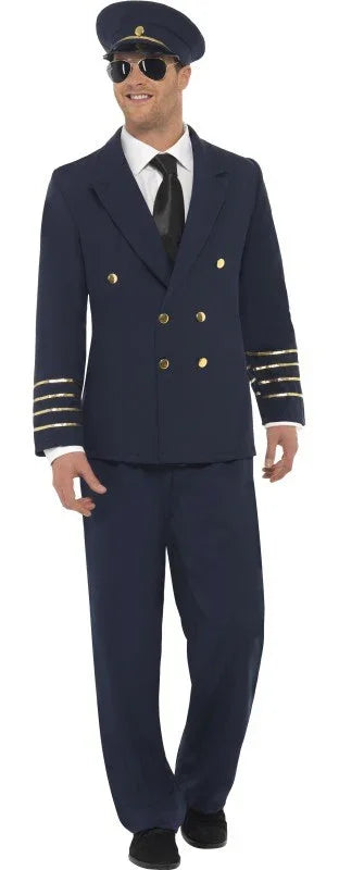 Disfraz de Piloto Capitán de Avión para Hombre Pilotos y Aviadores Smiffys