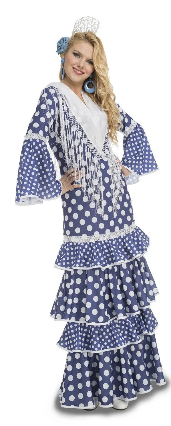 Disfraz de Sevillana Azul Oscura para Mujer Sevillanas Viving