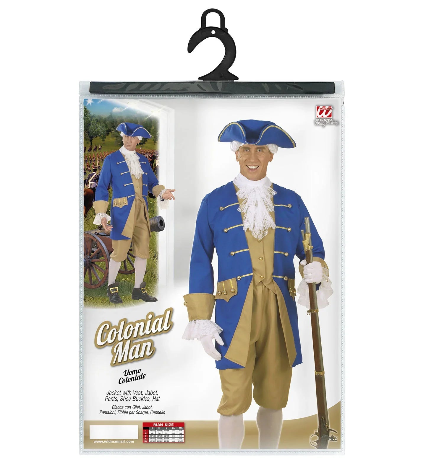 Disfraz de Colono Americano Azul para Hombre Adultos Widmann