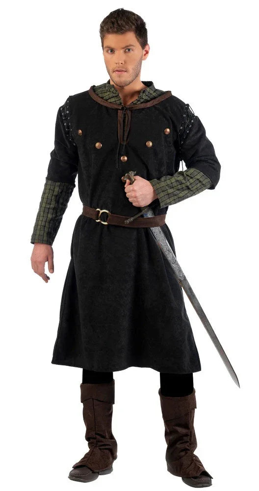 Disfraz de Caballero Medieval Negro para Hombre Caballeros y Cruzados Medievales Limit Sport